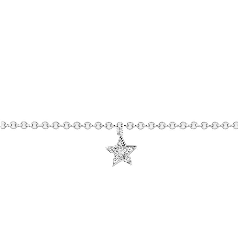 Chaîne de cheville femme - Oxyde de zirconium - Argent 925