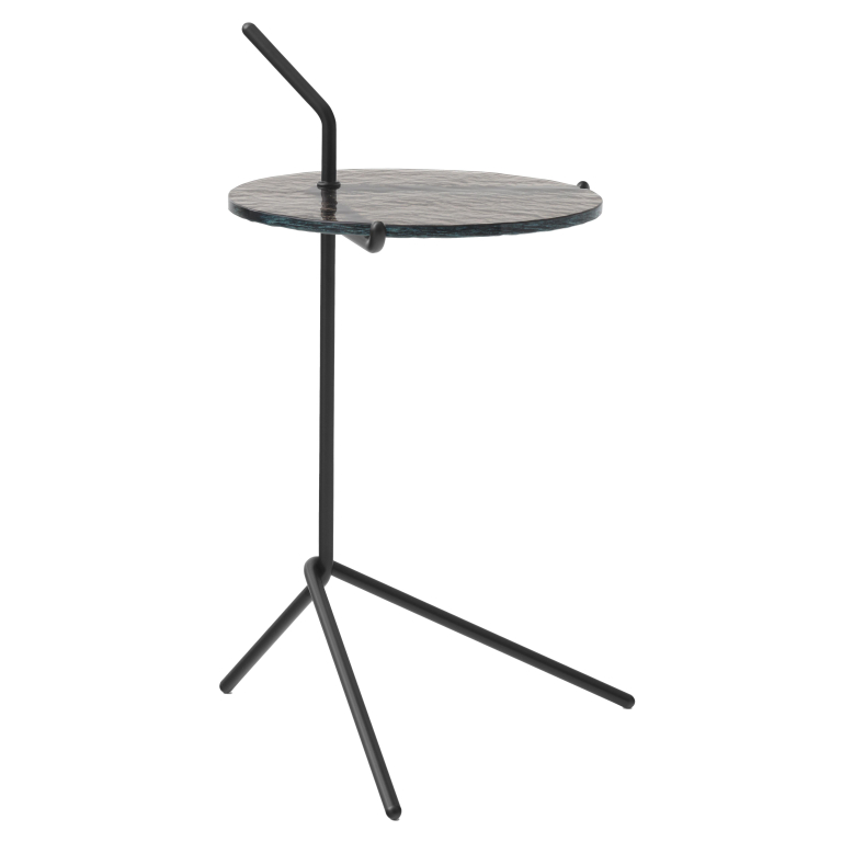 &tradition Halten SH9 bijzettafel zwart Smoked Glass