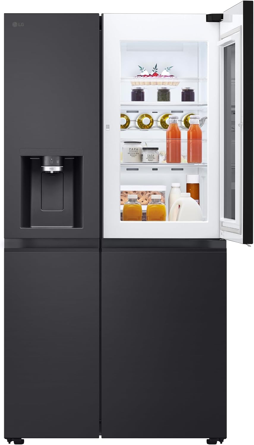 LG Side by Side GSXE81EVBD mit Wassertank, Total No Frost, InstaView, 91,3 cm breit, schwarz