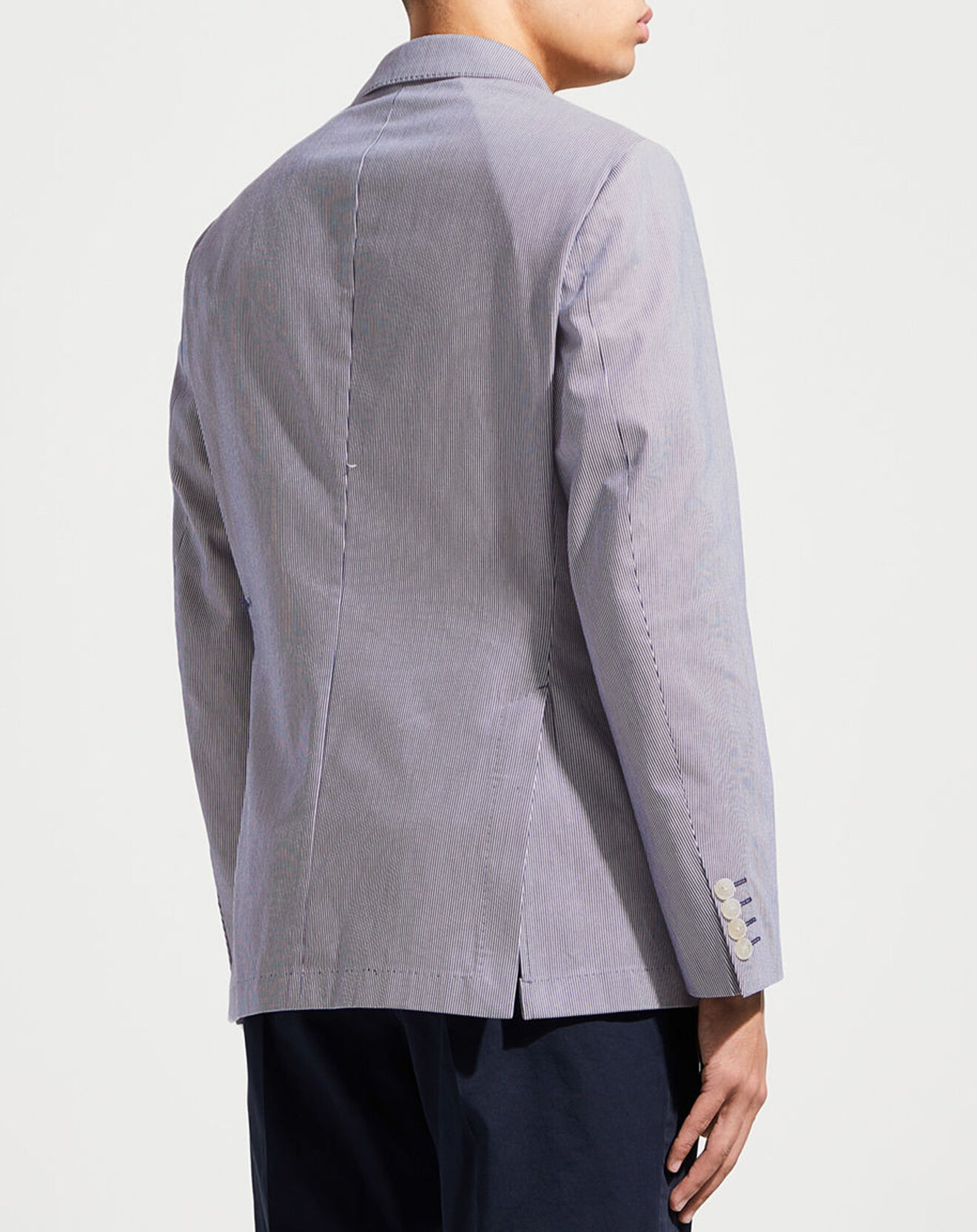 Hackett London Blazer en Coton & Lin Milleraie bleu/blanc