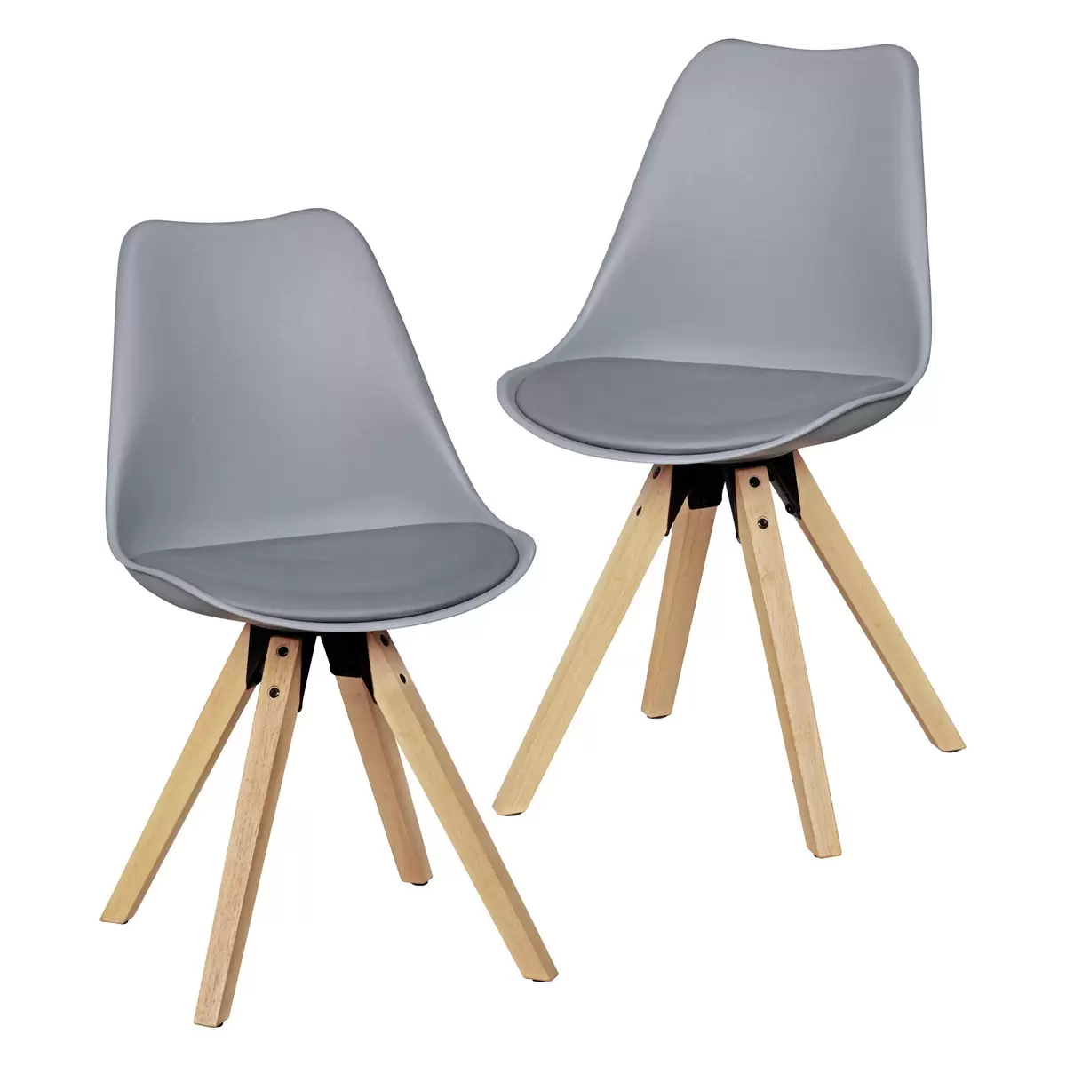 Stuhl 2er Set Brest Eiche,grau