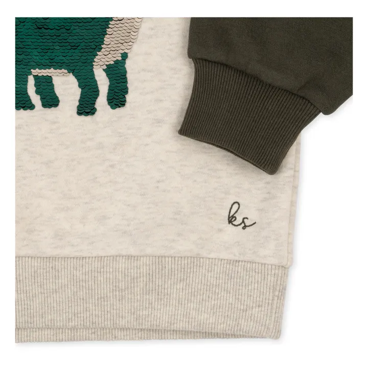 Konges Sløjd Sweat Coton Bio Dino Lou Sequin | Ecru