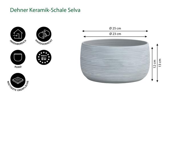 Dehner Keramik-Übertopf Dante, rund, hellgrau