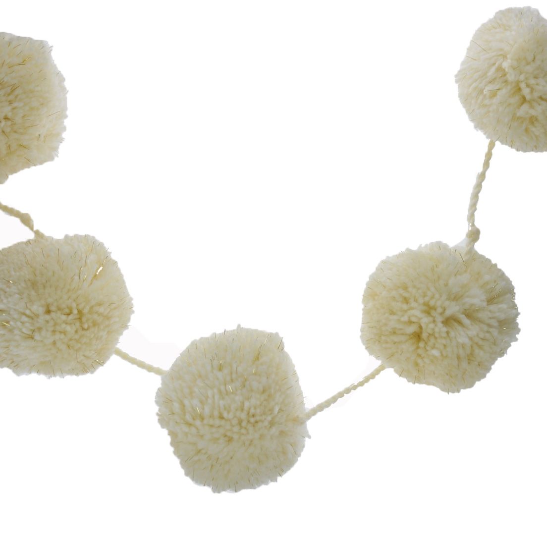 Guirlande Pompons ecrue .
