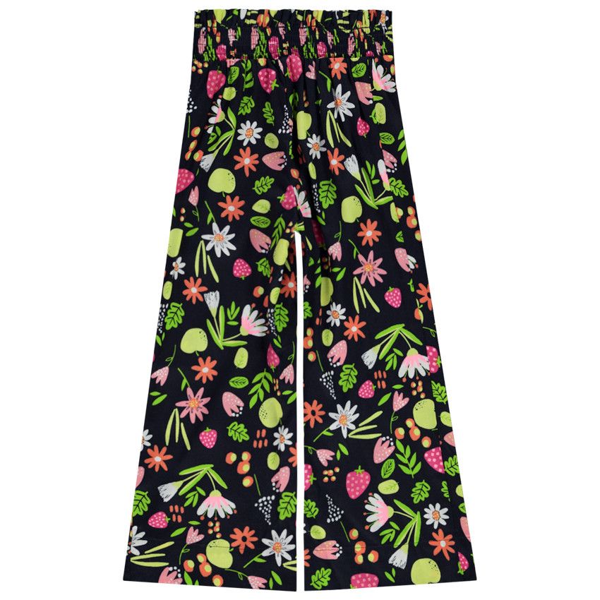 Pantalon large imprimé fruité pour fille - Bleu marine