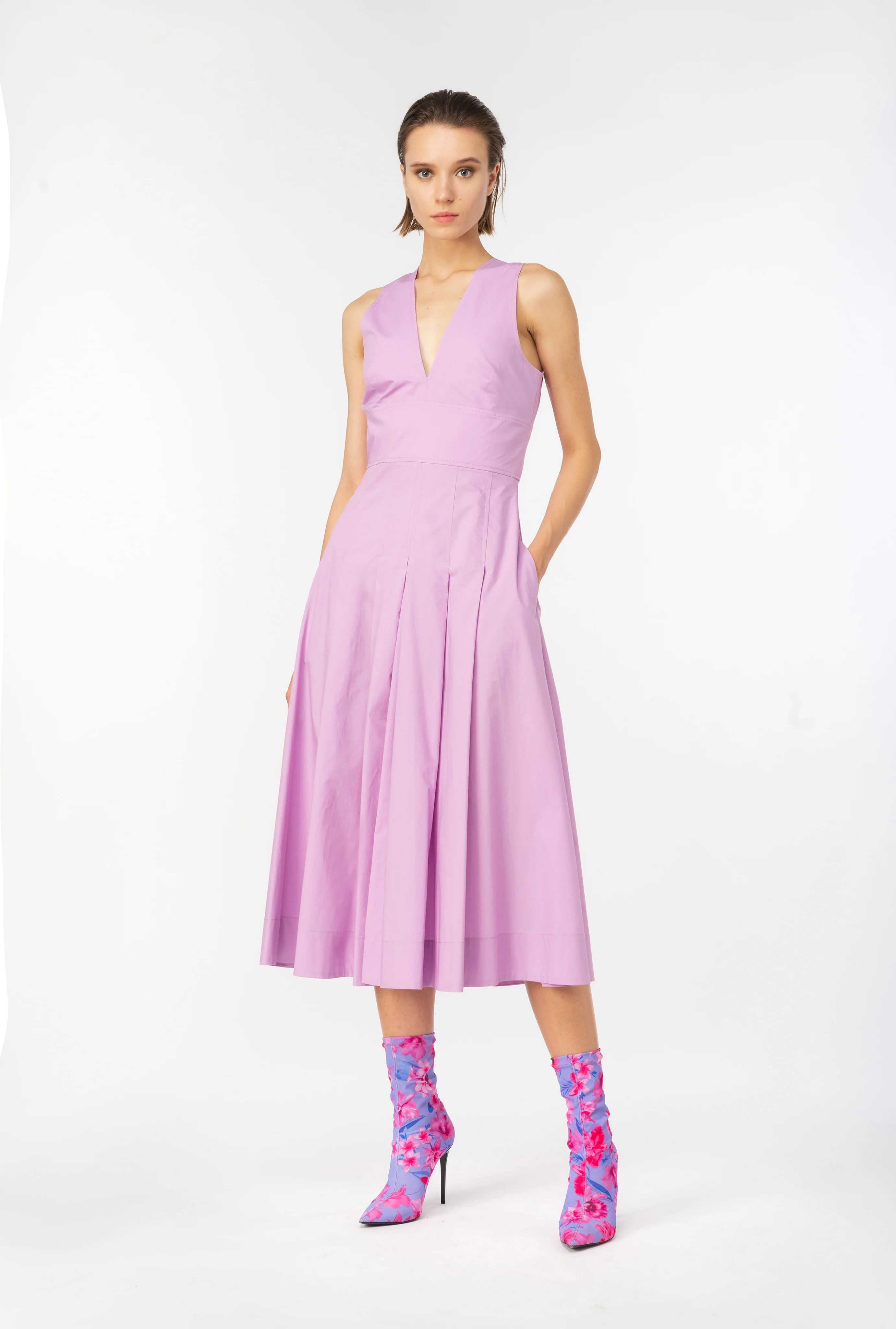 Robe plissée | Violet