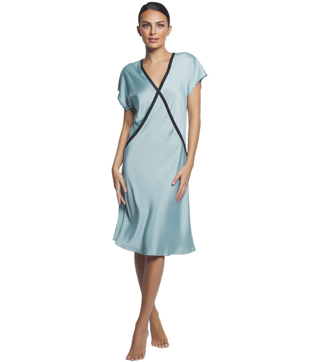 Chemise de nuit manches courtes Satin Selmark