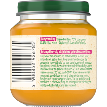 Olvarit 4+ Maanden Pompoen Rijst 125g