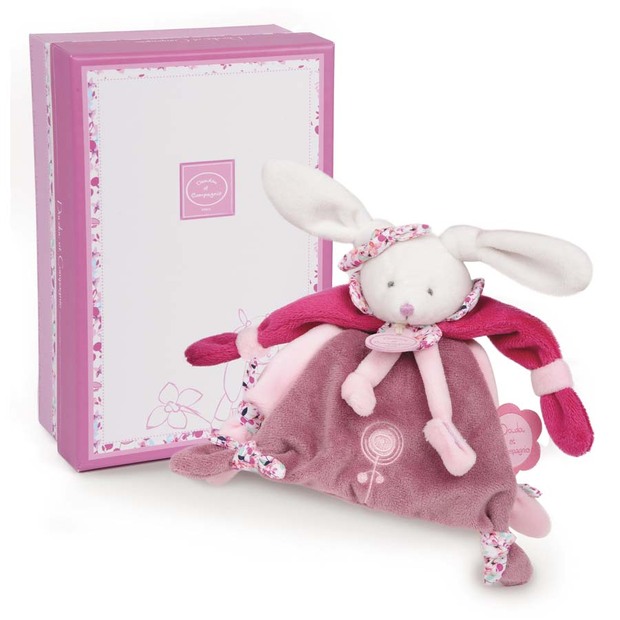 Doudou attache-sucette CERISE - DOUDOU ET COMPAGNIE