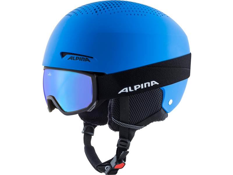 alpina Helm Zupo Set ( Scarabeo Jr.) Blue Matt Skihelm für Kinder