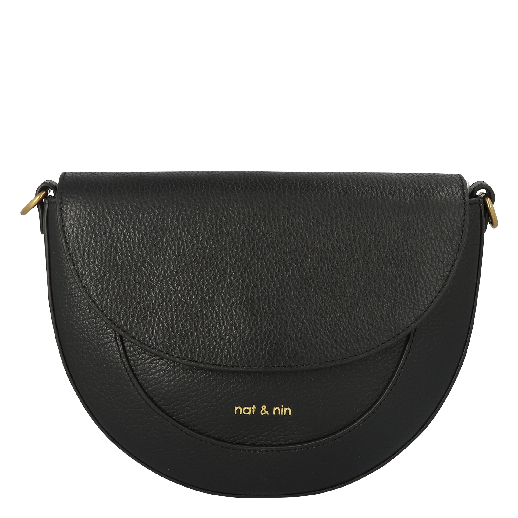 BORA - Sac bandoulière en cuir| Noir