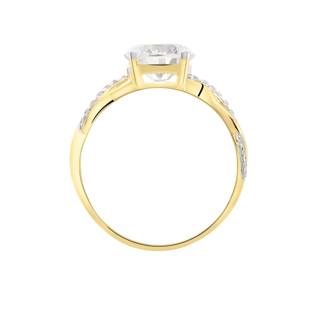 Bague Solitaire Caralyn Or Jaune Oxyde De Zirconium