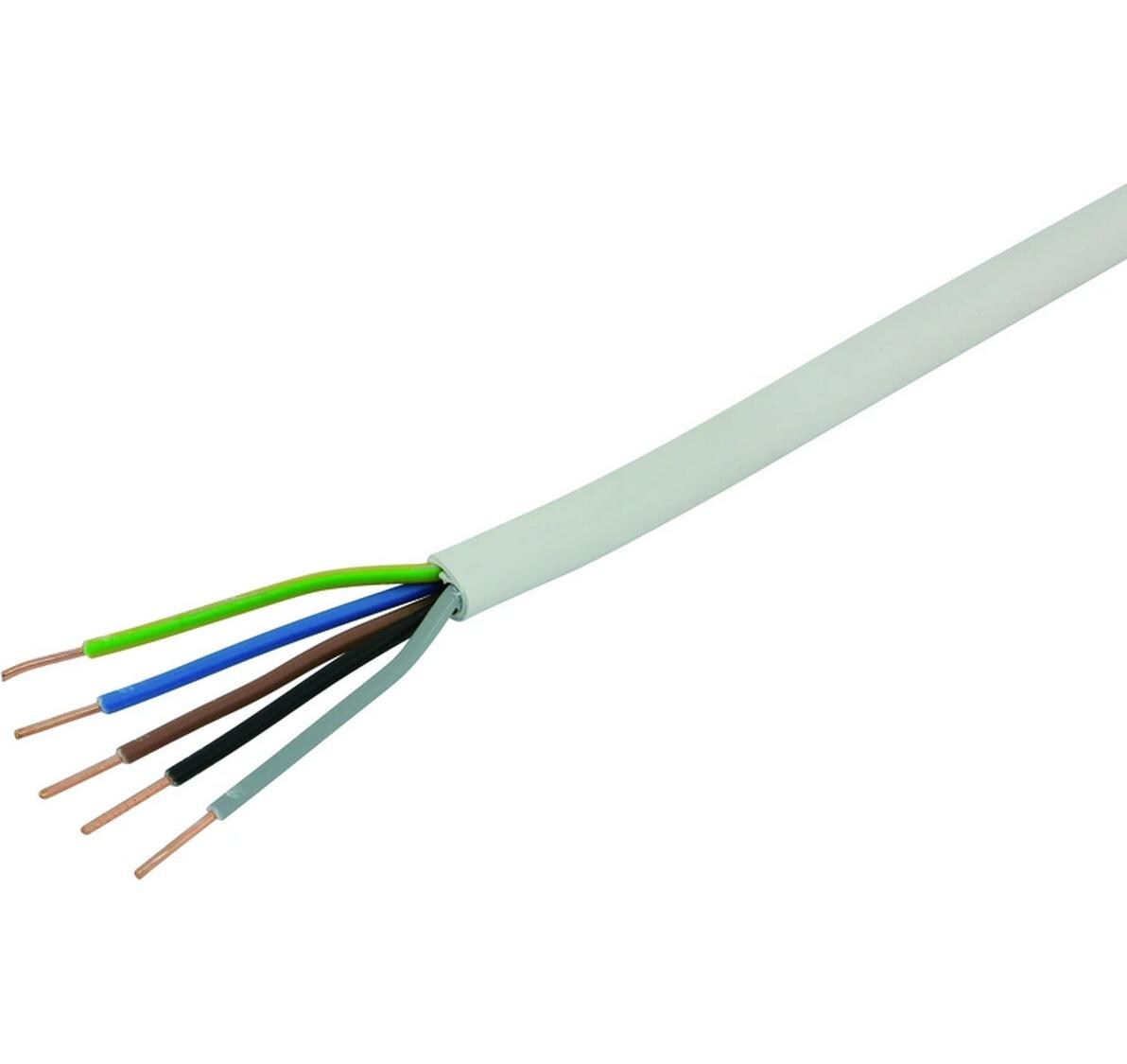 Installationskabel TT 5 x 1.5 mm2 Weiss<br>100 m Installationskabel