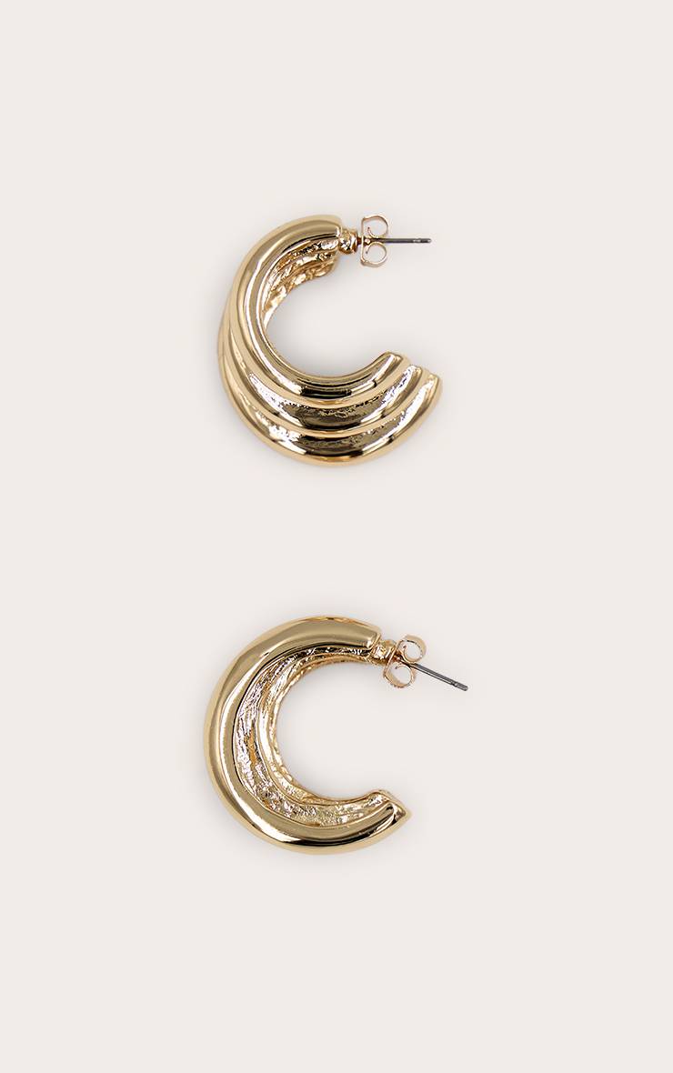 Doré Boucles D'oreilles Créoles Superposées