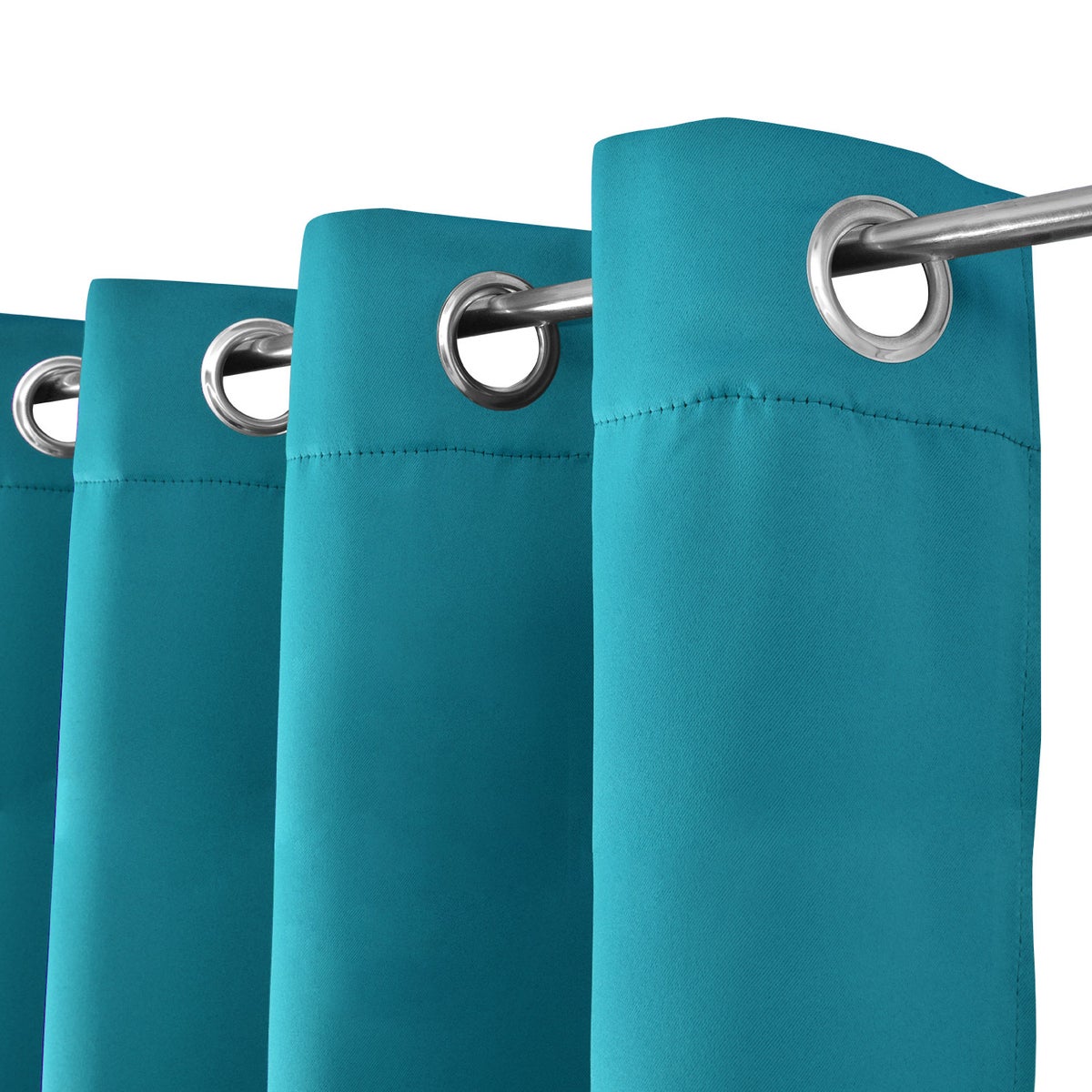 Beautissu Amelie BO Gordijn met Ring 140x245cm Turquoise (set van 2)
