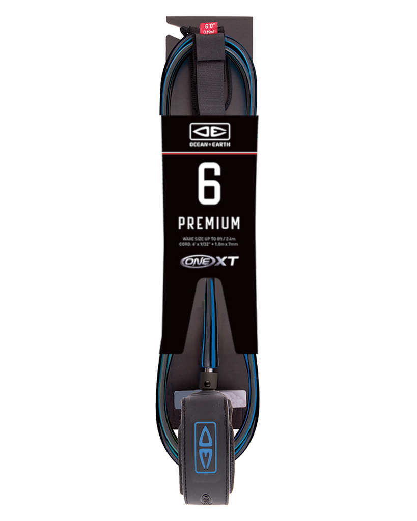 Ocean and earth Leash Premium - 6'0'' - One XT Black