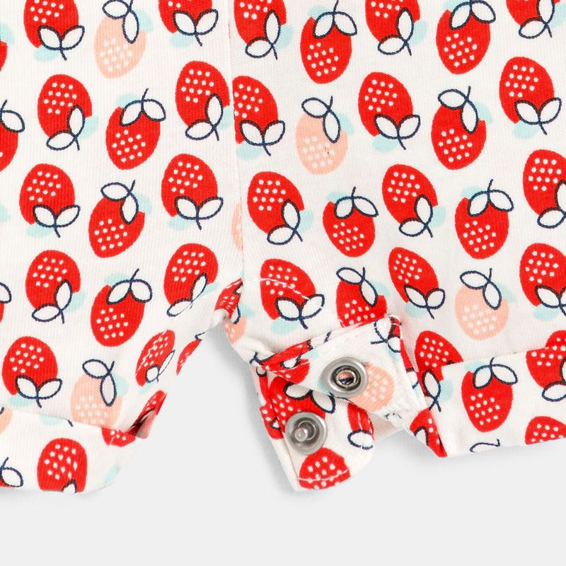 Combinaison courte fraises rouge bébé fille Orange