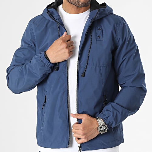Veste Zippée Capuche Bleu Marine