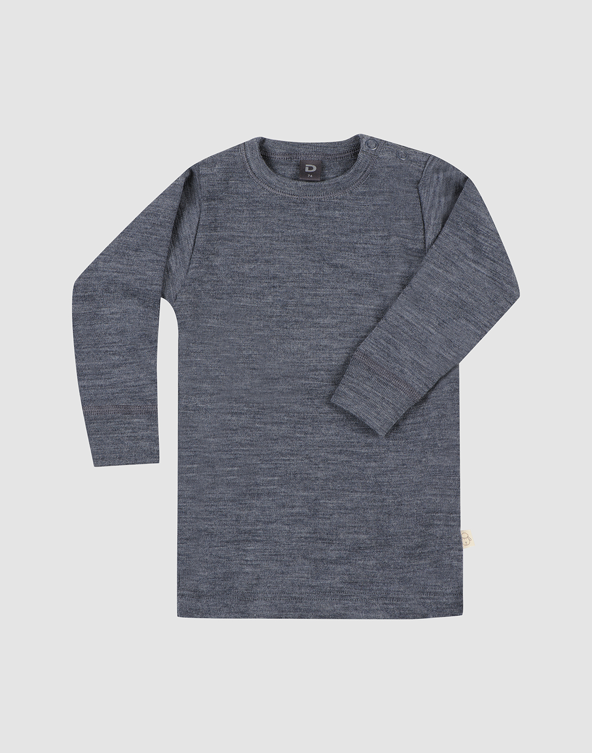 Shirt van merinowol voor baby's in Marineblauw