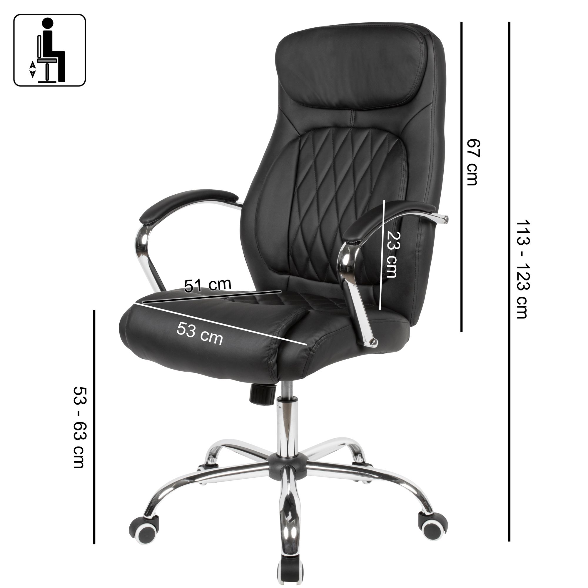 KADIMA DESIGN Bürostuhl: Modernes Design, bequeme Polsterung, ergonomische Rückenlehne, einstellbare Wippmechanik, großes Fußkreuz.