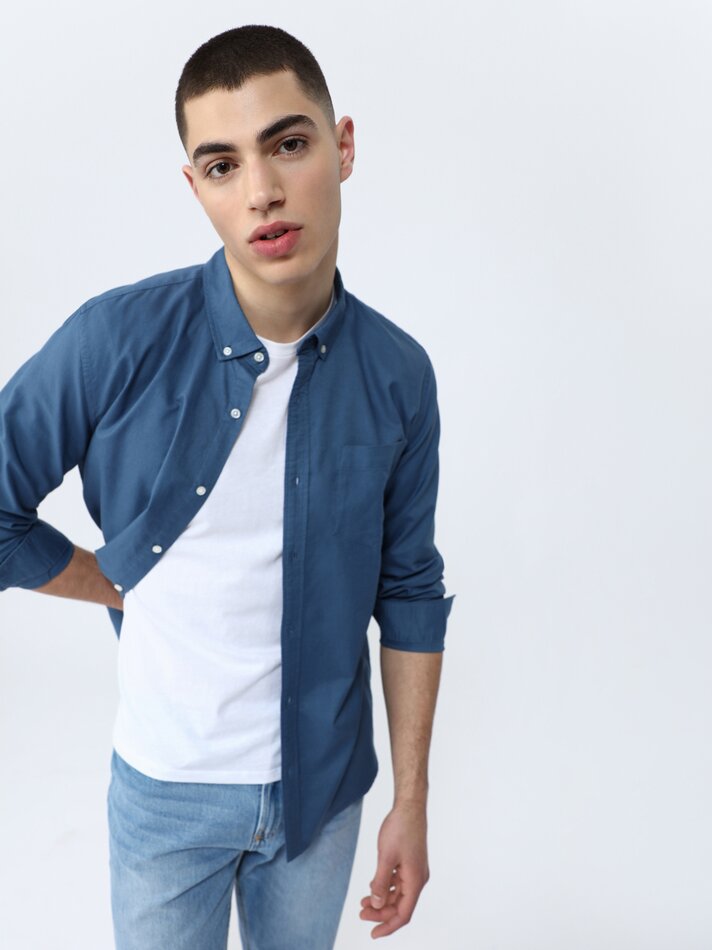 Camisa Oxford - Azul Comissária de Bordo