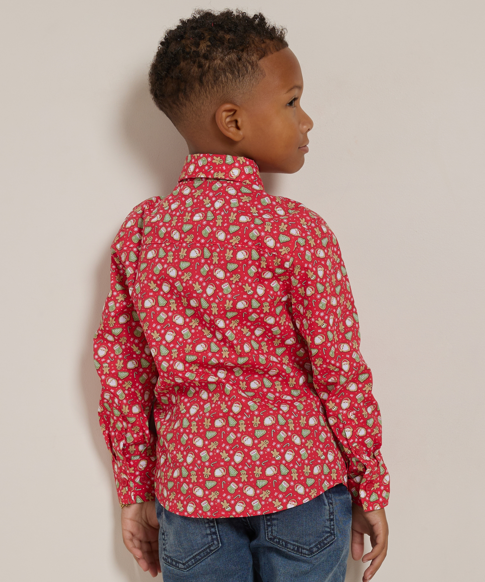blouse met kerstprint