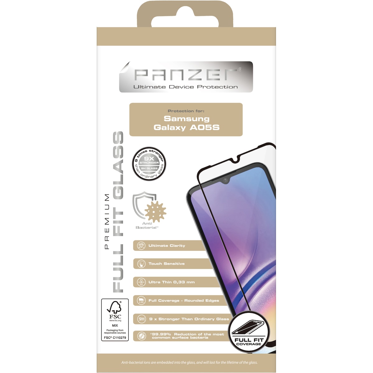 Panzer Full-Fit Samsung Galaxy A05s skjermbeskytter
