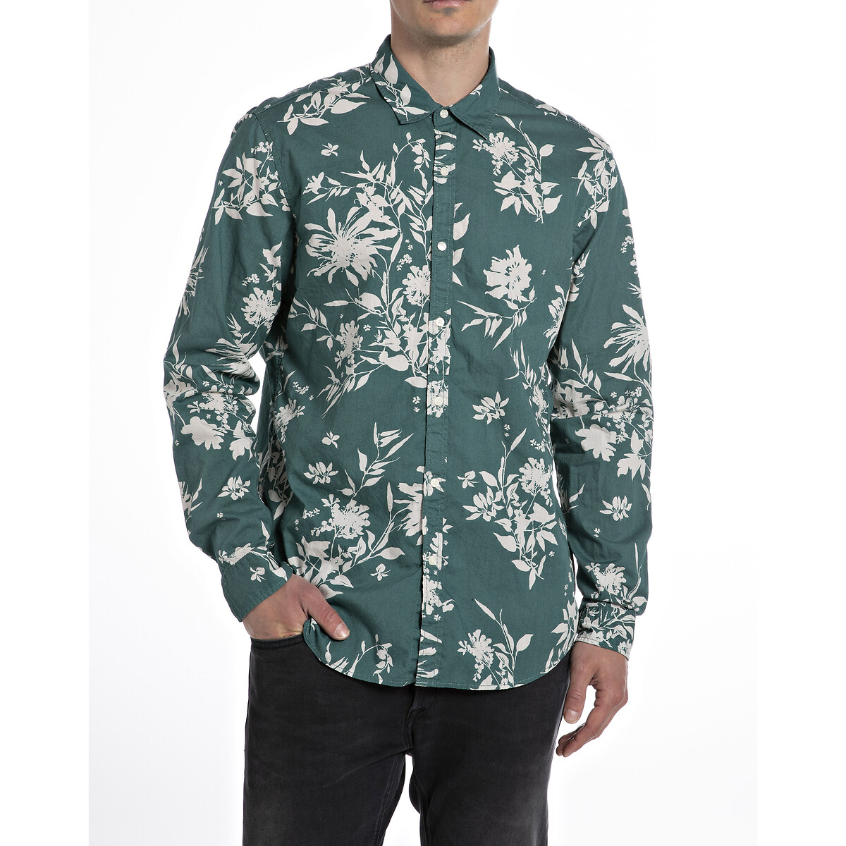 REPLAY<br>Camisa reta de manga comprida