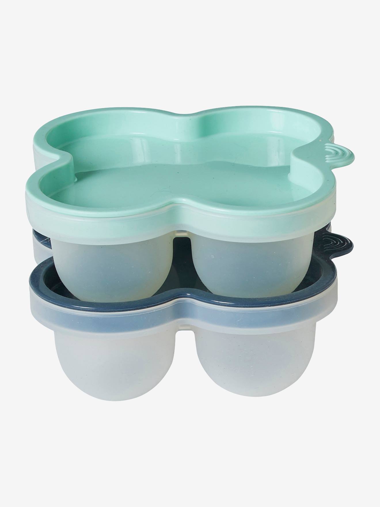 Conjunto de 2 recipientes de armazenamento de silicone rosa liso de tamanho médio