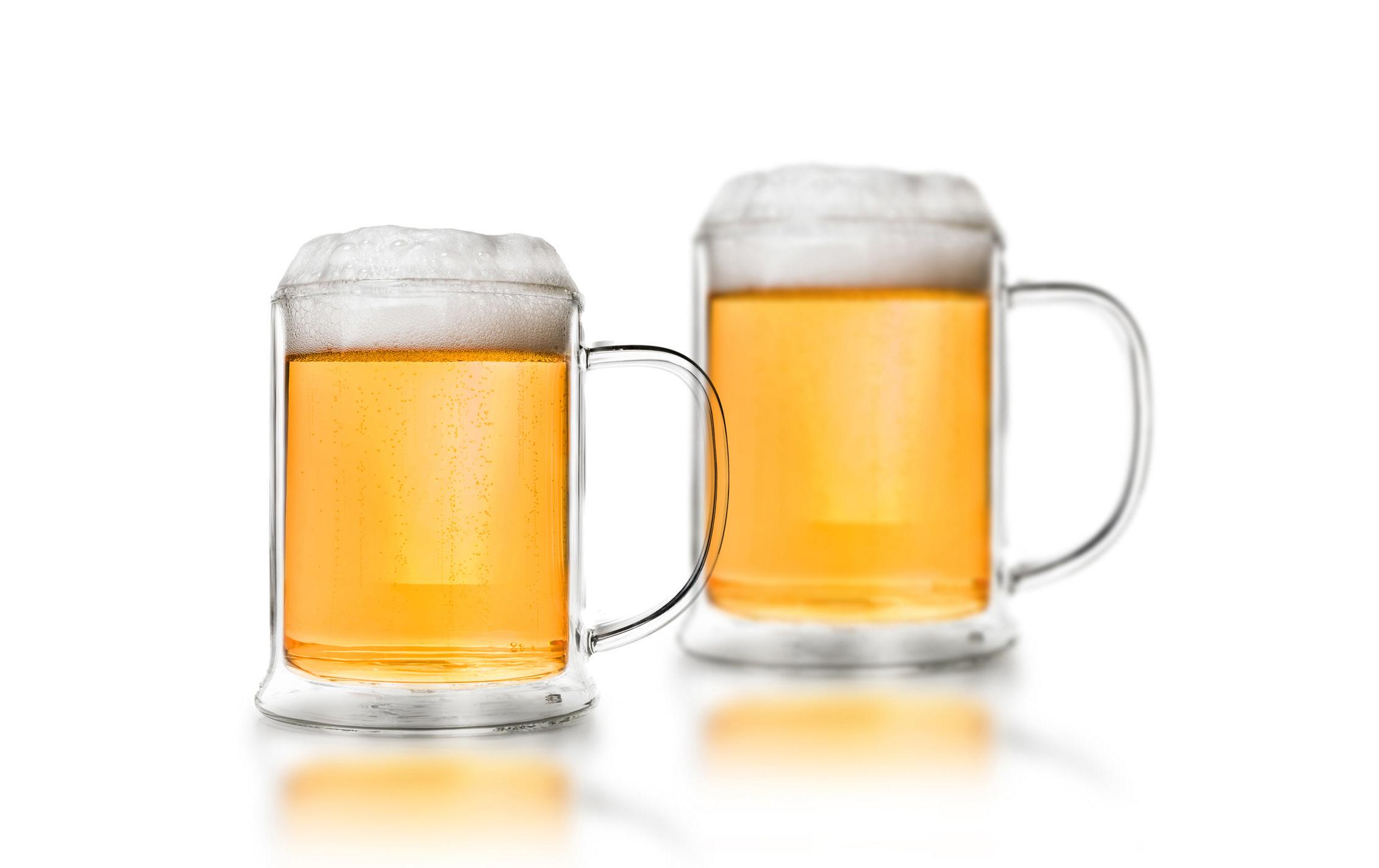 Bierglas 500 ml, 1 Stück, TransparentDoppelwandiger Bierkrug aus Thermoglas