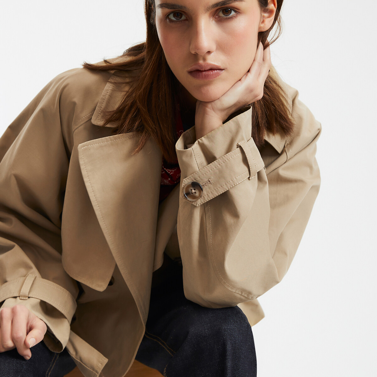 COLEÇÕES LA REDOUTE<br>Trench coat oversized curto, modelo Signature MARCELLIN