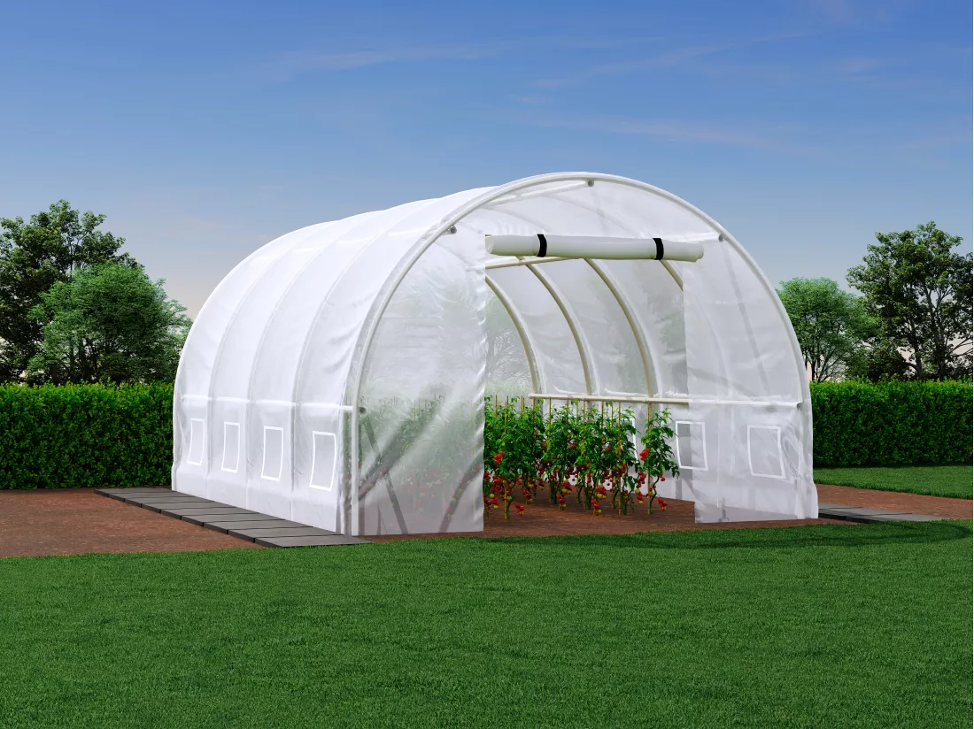 Couverture de rechange pour serre tunnel 12m² - L300 x l400 x H200 cm - Blanc - IPOMEA