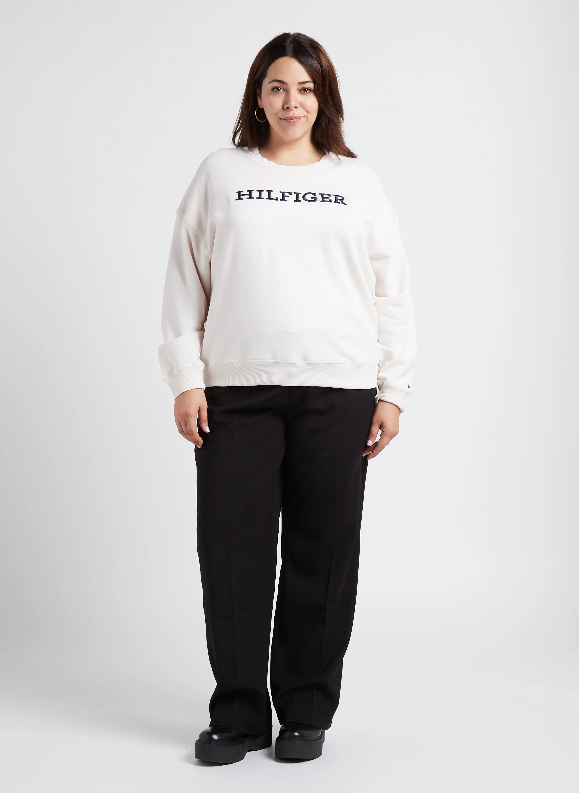 Pantalon droit stretch | Noir
