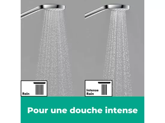 Colonne de douche thermostatique HANSGROHE Vernis Blend 200 noir mat + tablette AddStoris