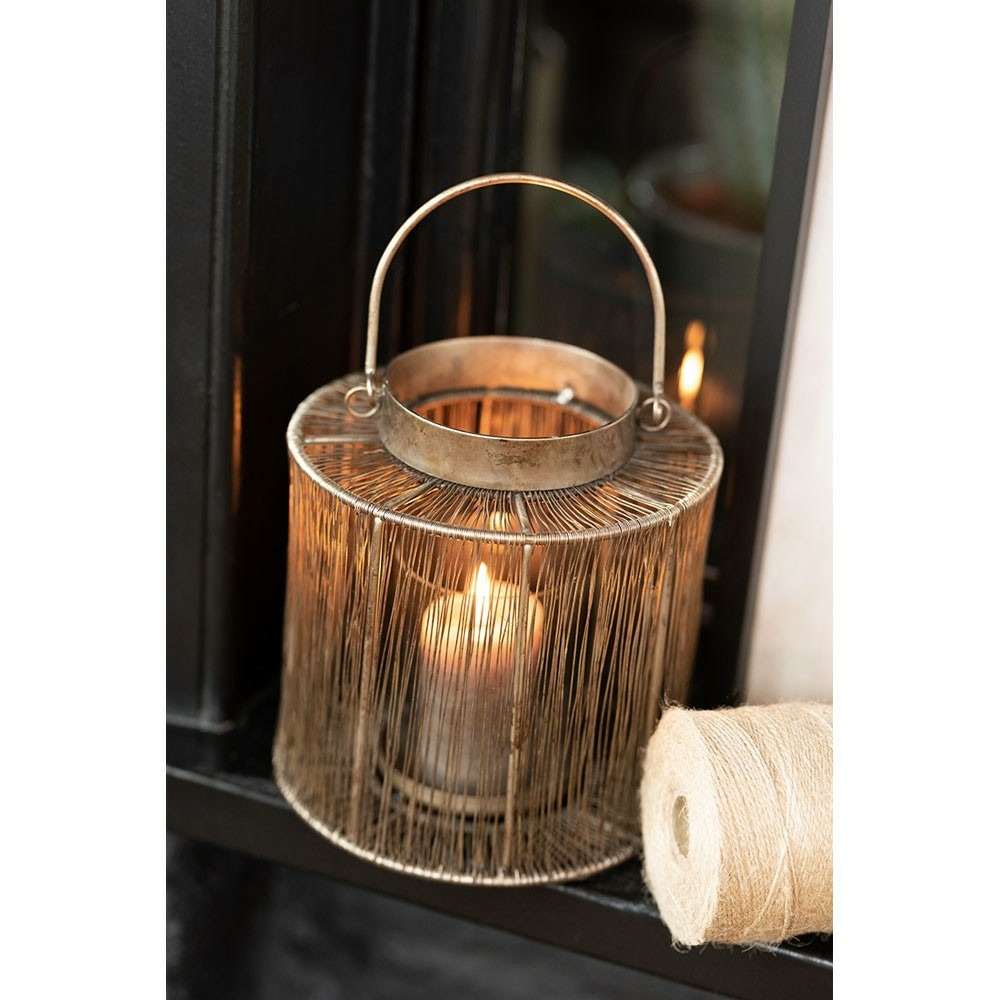 Lanterne metal antique marron petit