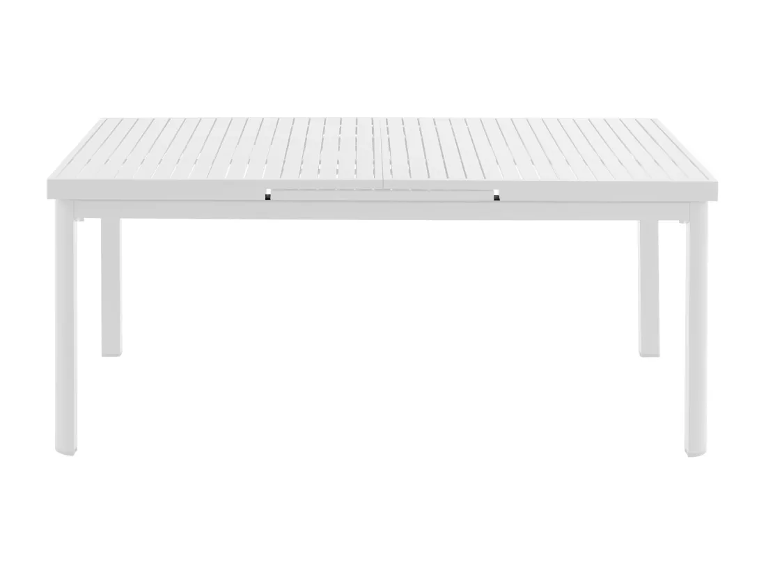 Table de jardin extensible en aluminium L.180/240cm - Blanc - NAURU de MYLIA