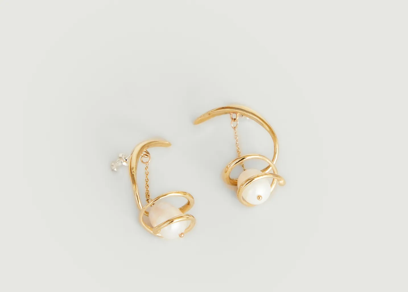Boucles d'oreilles pendantes plaqué or Pirouette FARIS