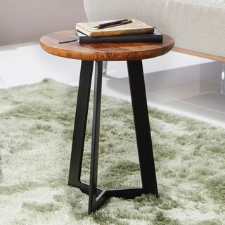 Beistelltisch Obour massiv Sheesham Metall 35 x 35 x 45 cm