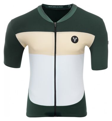 Maillot Manches Courtes LeBram Eze Vert Agave Crème Coupe Ajustée
