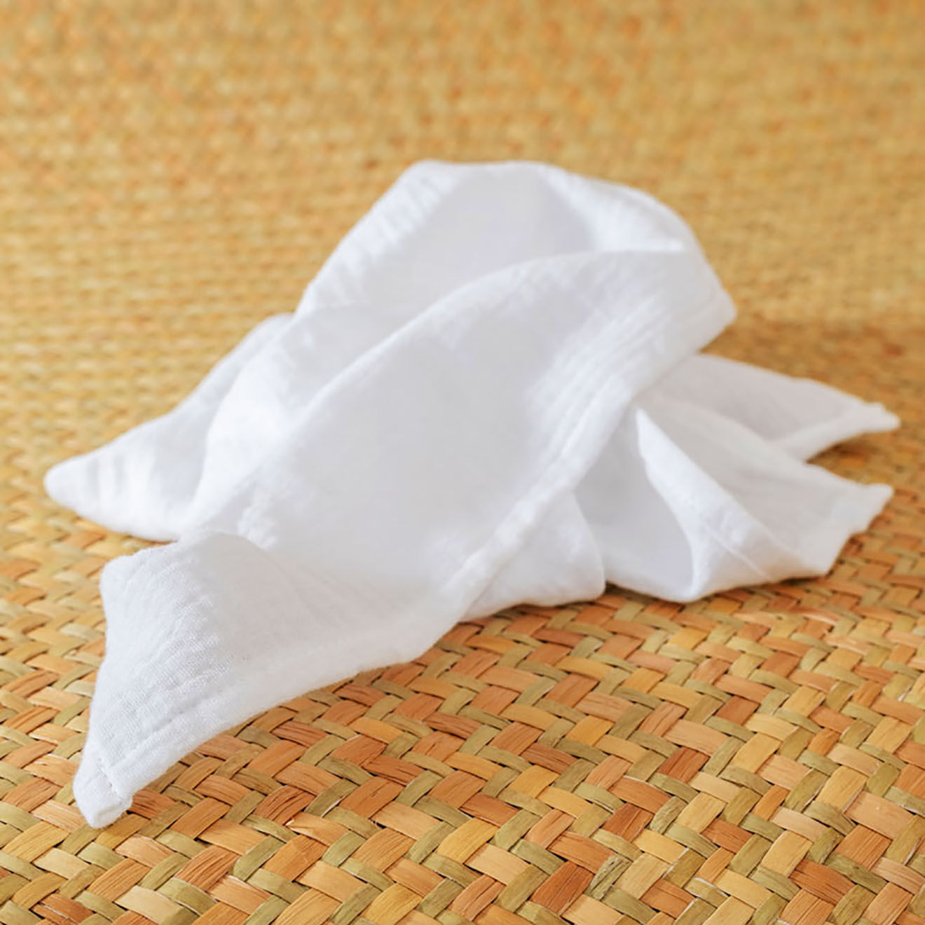 Papate Lange en Coton Bio blanc - 50x50 cm
