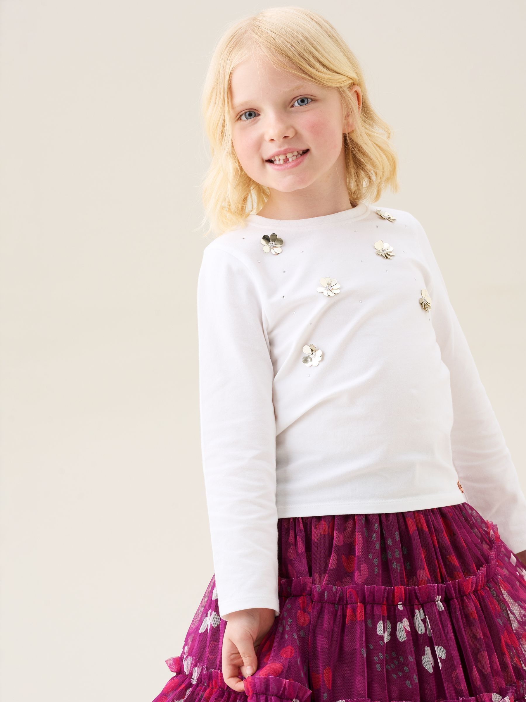 Angel & Rocket Georgie Sequin Embellished Long Sleeve T-Shirt
