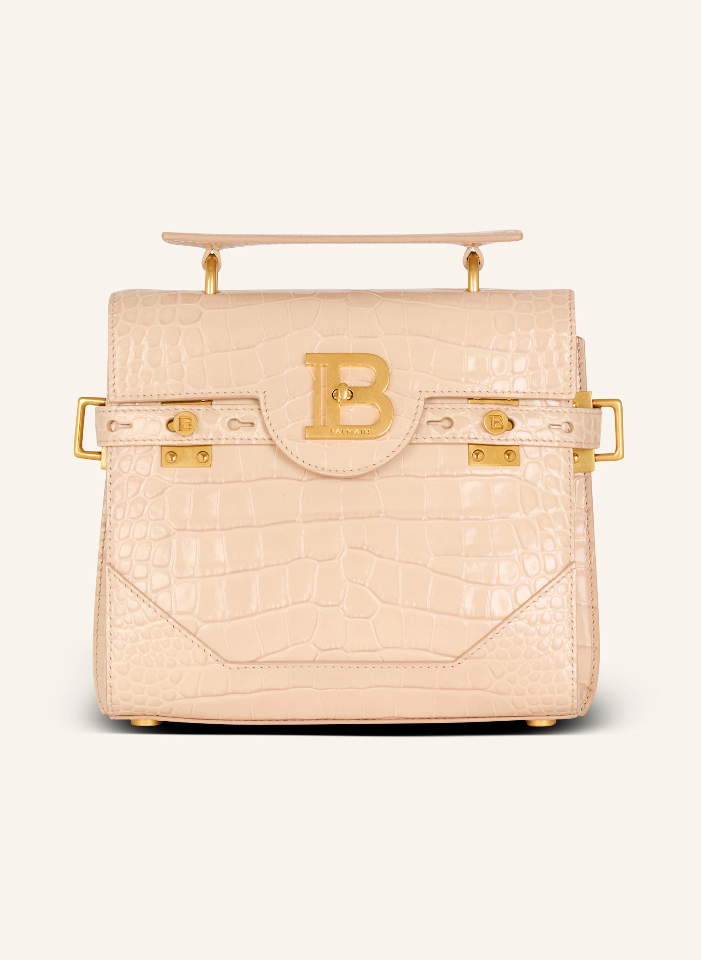 BALMAIN Tasche B-Buzz 23 aus Kalbsleder mit Krokodilmuster