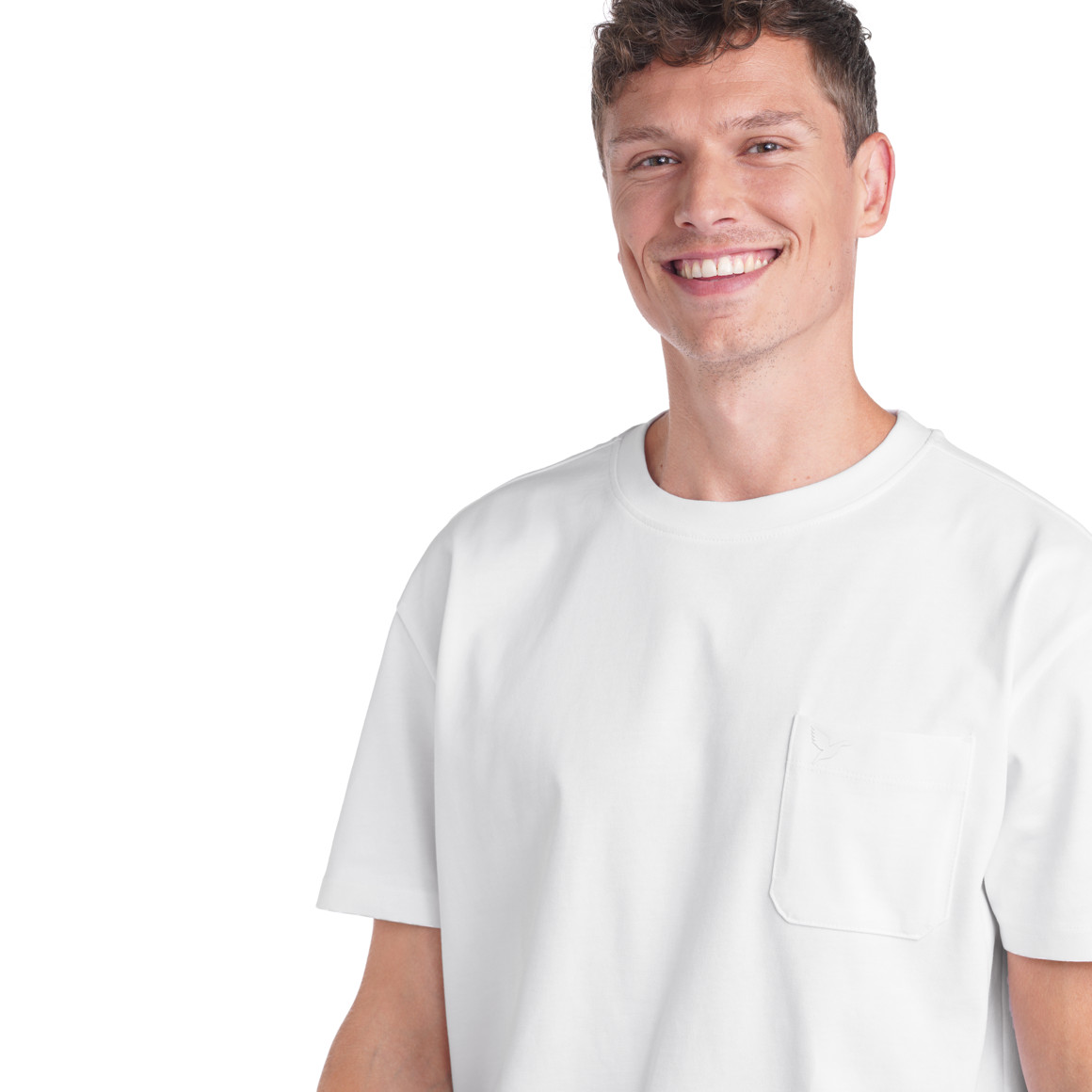 Jonas Nielsen Herren T-Shirt mit Brusttasche weiss
