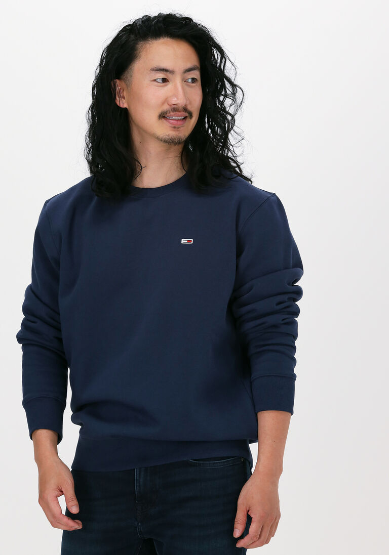 TOMMY JEANS donkerblauwe tommy jeans sweater tjm regular fleece c neck