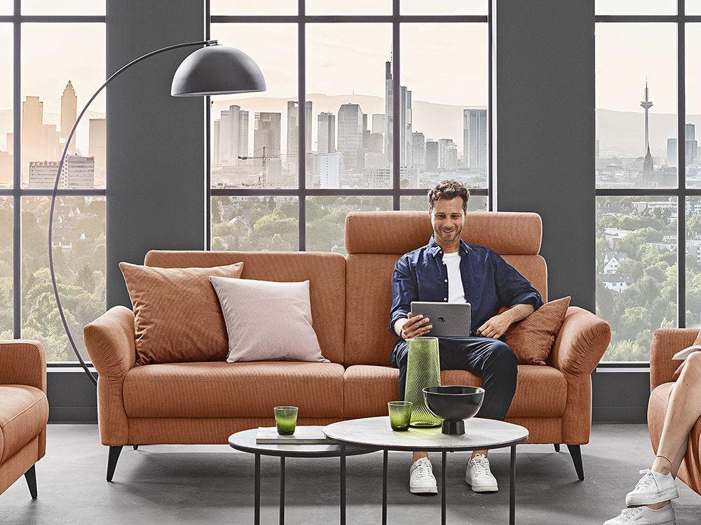 Sofa 2,5 Sitzer KALIA mustard