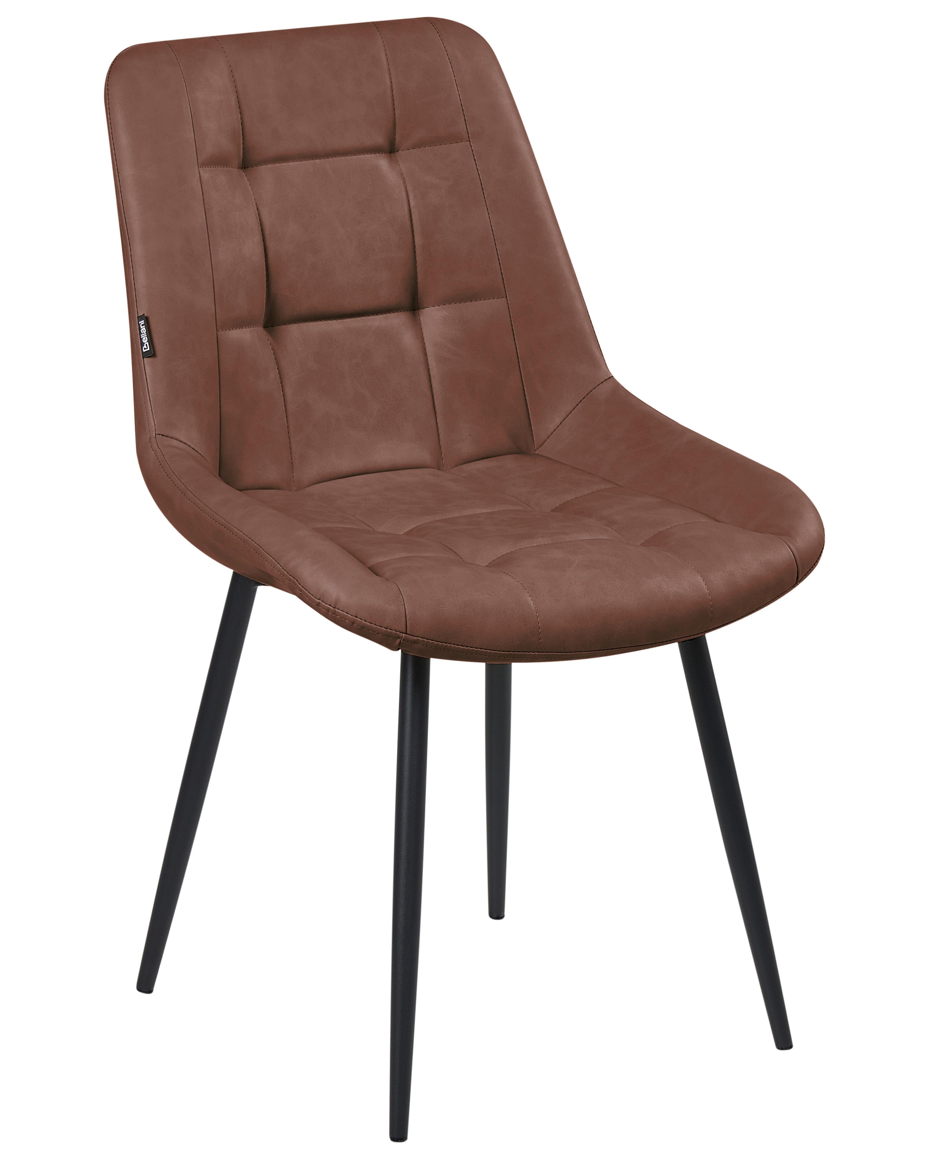 Set van 2 eetkamerstoelen MELROSE Kunstleer Bruin