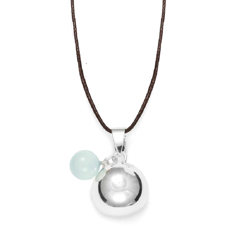 Bola argenté et sa perle Agate Aqua
