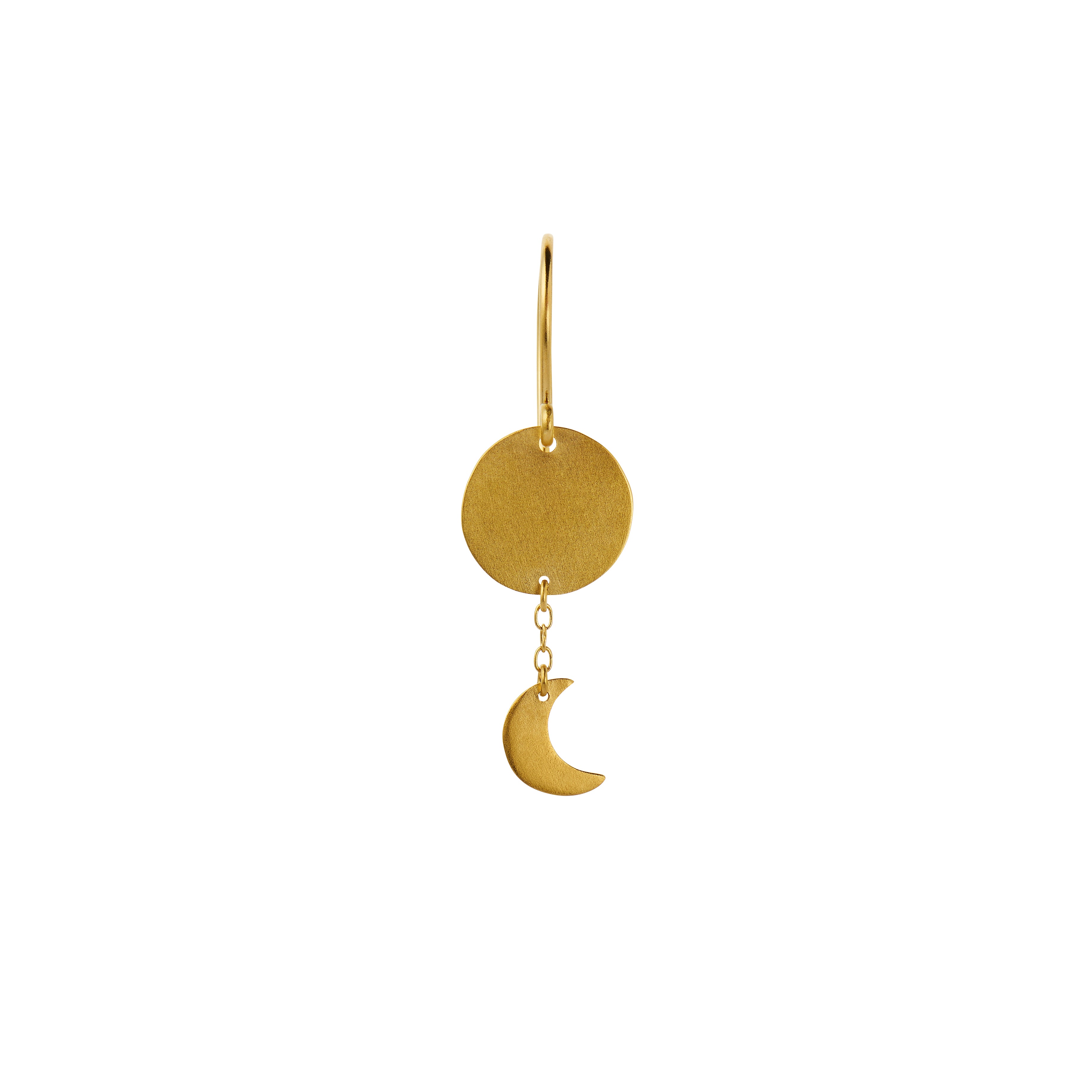 STINE A Jewelry  Sun & Moon hængeørering - forgyldt