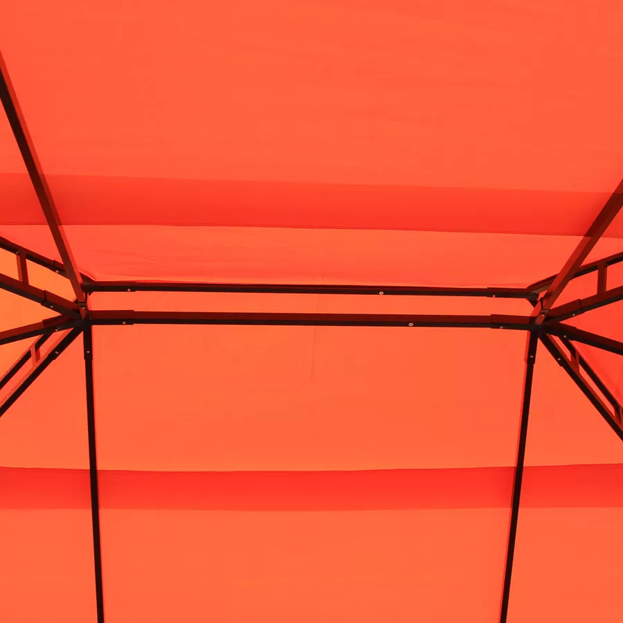 Outsunny Gartenpavillon mit Doppeldach schwarz, orange