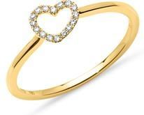 Diamant ring hart 0,07 ct 18 karaat geelgoud